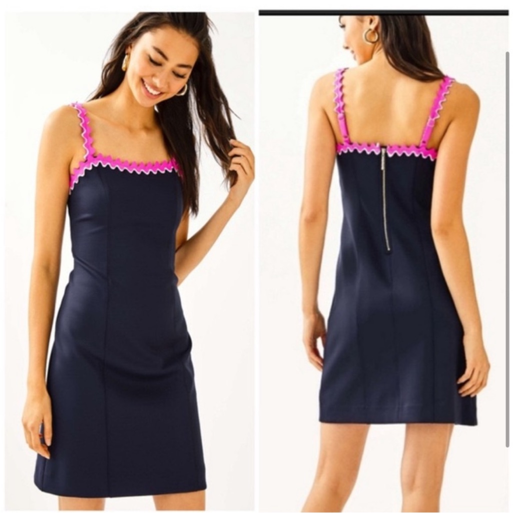 Lilly Pulitzer Shellbee Dress - True Navy-Size Medium Dress- Excellent Condition